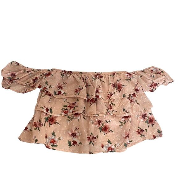 AMERICAN EAGLE Off The Shoulder Floral Crop Top - Picture 2 of 11